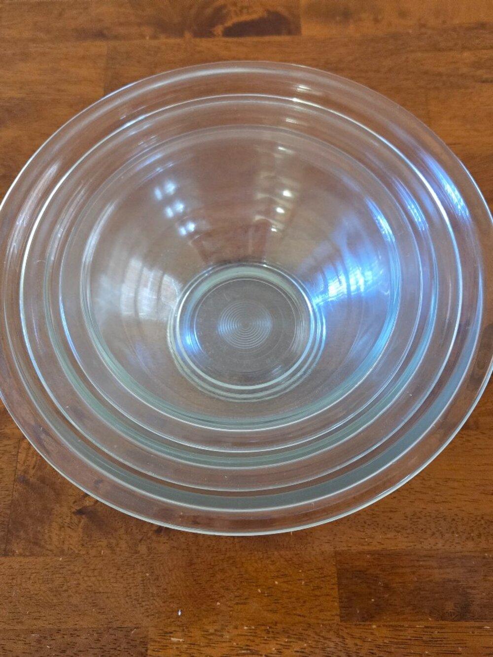 Vintage PYREX Clear Borosilicate Glass Nesting Mixing Bowls (Set of 3)
